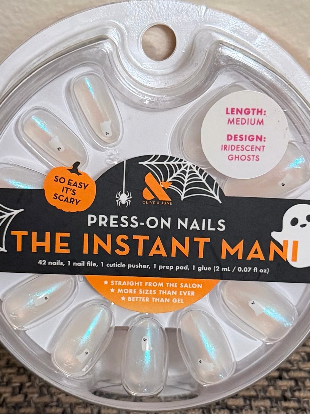 Olive & June Iridescent Ghosts Press-On Nails - Medium length